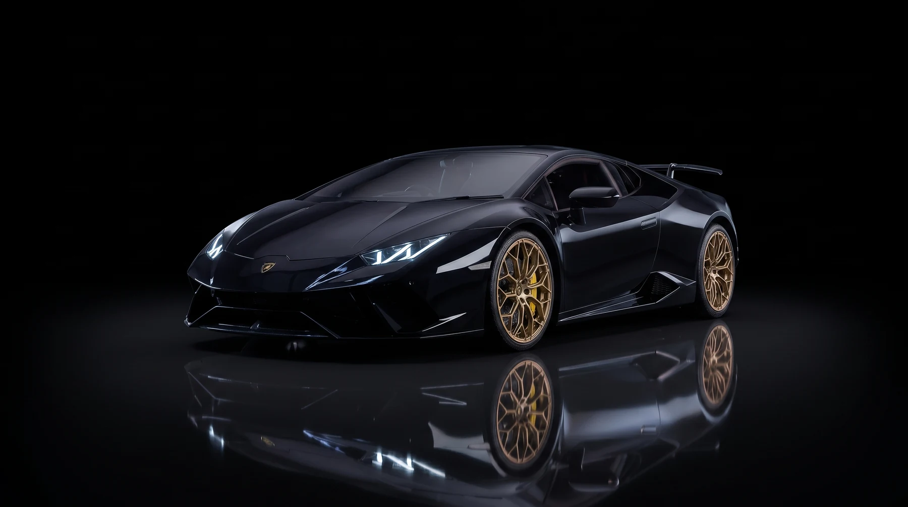 Black Lamborghini Huracán Performante on bronze forged wheels